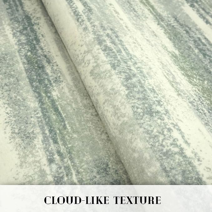 Lansny Modern Abstract Runner Rug 2x6, Sage Green Grey Washable Entryway Runner - Image 8