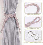 NICEEC 4 Pack Natural Cotton Rope Curtain Tiebacks Elegant Boho Style - Image 2