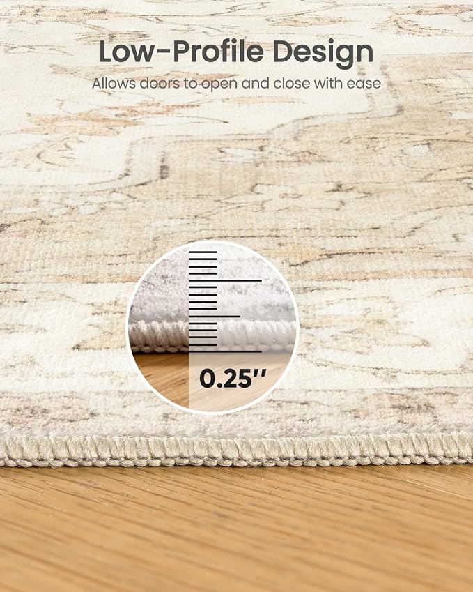 AMADA HOMEFURNISHING 8x10 Washable Area Rug, Low-Profile Large Area Rug - Image 6