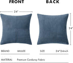 MIULEE Blue Decorative Euro Sham Pillow Covers 24x24 Inch - Image 6