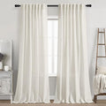 Cream Natural Linen Curtains 92 Inch Length 2 Panels Set by Nanspring
