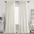 Nanspring Cream Linen Back Tab Curtains 85 Inch Length by Nanspring