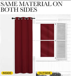NICETOWN Christmas Burgundy Red Kitchen Blackout Curtain Panels, Thermal - Image 6
