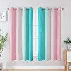Estelar Textiler Pink and Teal Blackout Curtains - Image 2