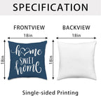 Hexagram Geometric Blue Pillow Covers 18x18 Set of 4, Decorative Outdoor Boho - Image 4