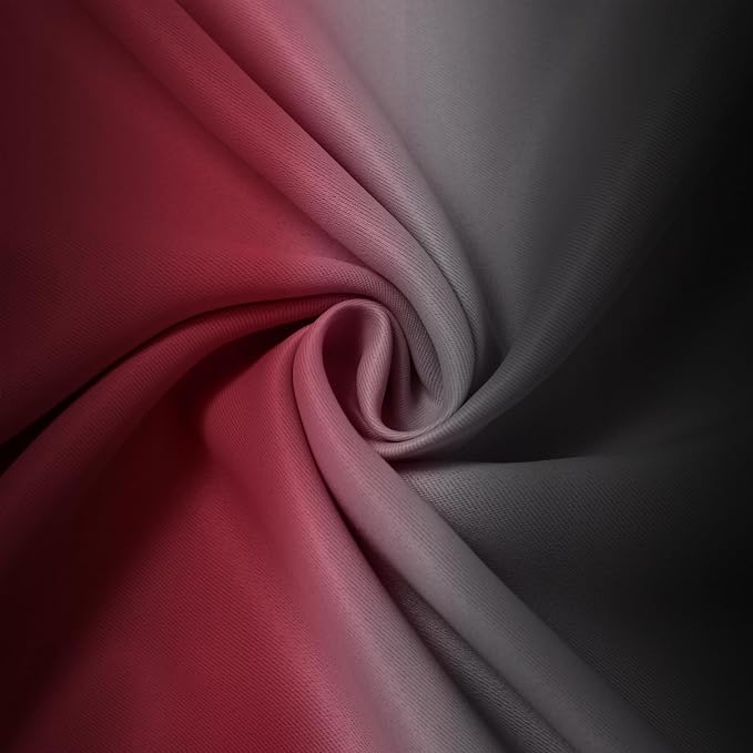 Yakamok Blackout Ombre Burgundy and Black Curtains - Image 4