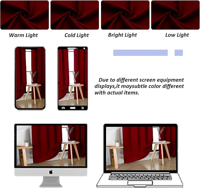 Simplebrand Ava Red Short Blackout Curtains - Image 9