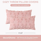 decorUhome Pink Bow Pillow Covers Set of 2 Coquette Aesthetic Cute Preppy Plush - Image 7