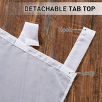 RYB HOME Detachable Tab Top Outdoor Sheer Curtain White Voile Privacy Outdoor - Image 5