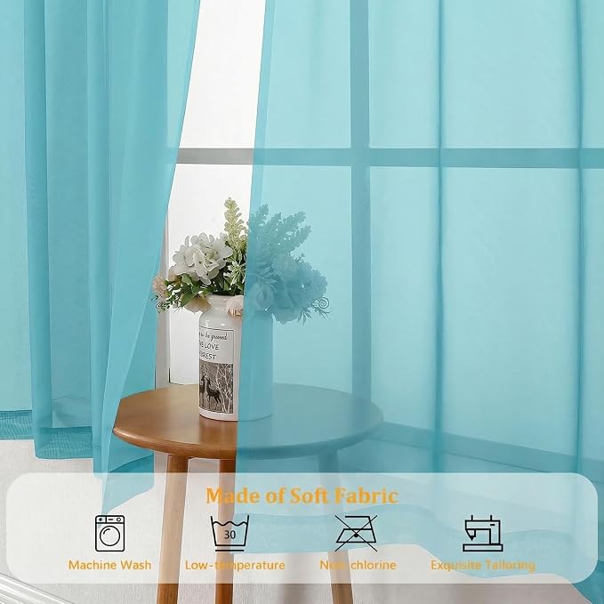 Gwine Short Kitchen Sheer Curtains 36 Inch Length - Image 7