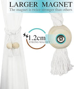 2 Pack Magnetic Curtain Tiebacks Cotton Hand Woven Tie Back Decorative Rope - Image 4