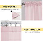 OVZME Blush Pink Sheer Curtains 84 Inches Long 2 Panels - Image 2