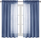 DWCN Sheer Curtains Semi Transparent Voile Rod Pocket Curtains - Image 9