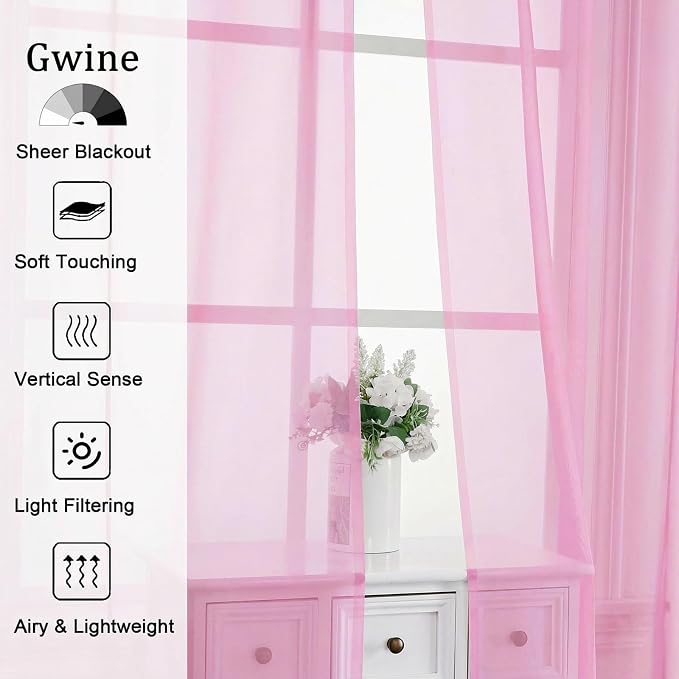 Gwine Extra Long Sheer Curtains 108 Inches Long - Image 4