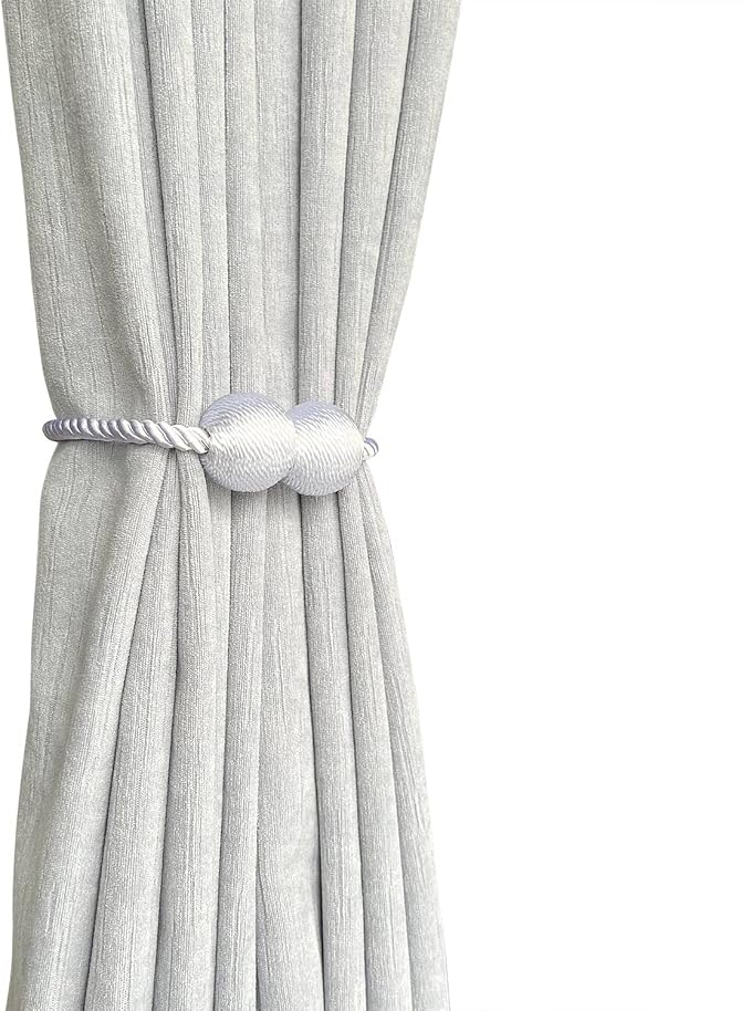 Melaluxe 2 Pack Magnetic Curtain Tiebacks, Decorative Curtain Holdbacks - Image 2