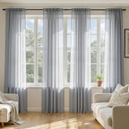 MIULEE Dark Grey Sheer Curtains 84 Inches Long, 4 Panels Set, Rod Pocket Light by MIULEE