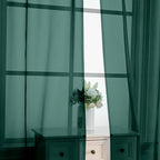 OVZME Hunter Green Sheer Curtains 96 Inches Long 2 Panels - Image 4
