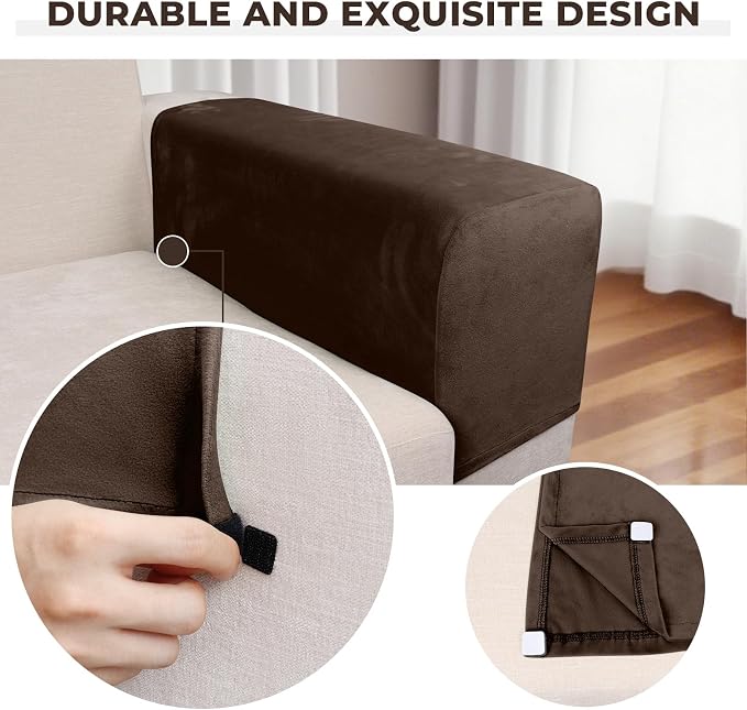 Couch Arm Covers 2 Pcs Sofa Armrest Covers Stretch Couch, Armrest Cover - Image 3