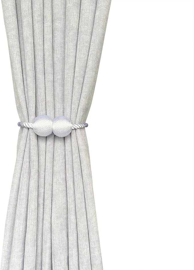 Melaluxe 4 Pack Magnetic Curtain Tiebacks, Decorative Curtain Holdbacks - Image 3