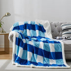PU MEI Sherpa Blanket Twin Plaid Thick Bed Blanket, 90”*80” Super Soft Flannel by HOME