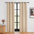 NICETOWN Blackout Farmhouse Curtains, Biscotti Beige, 34 by 80 Inch, Thermal by NICETOWN