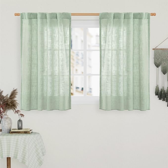 LAMIT 40 Inch Length Linen Curtains by LAMIT
