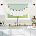 FRAMICS Farmhouse Valance Curtains, Boho Cotton Linen Kitchen Valance, Sage by FRAMICS