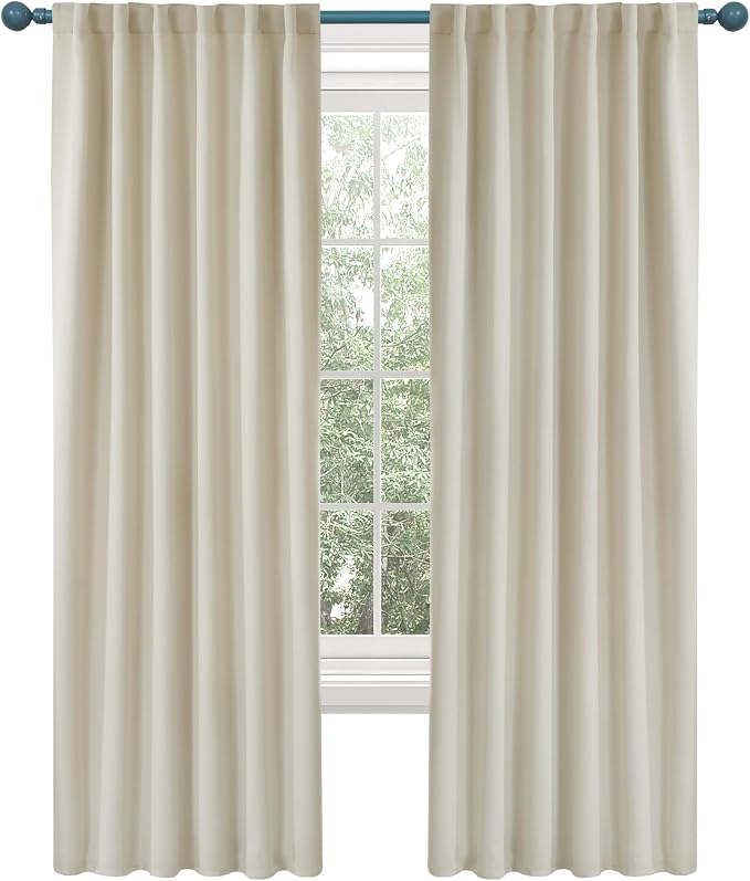 Deconovo Blackout Curtains, Thermal Insulated, W52 x L72 2 Panels, Back Tab by Deconovo