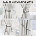 2 Pack Magnetic Curtain Tiebacks Modern Handmade Rope Curtain Tie Backs - Image 4