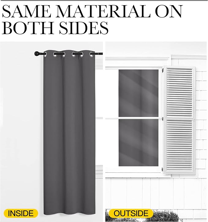 NICETOWN Bedroom Blackout Curtains Panels, 1 Pair, 55 inches by 108 Inch - Image 6