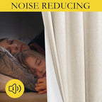 NICETOWN 100% Blackout Linen Texture Curtains 72 inches Long, 2 Panels - Image 4