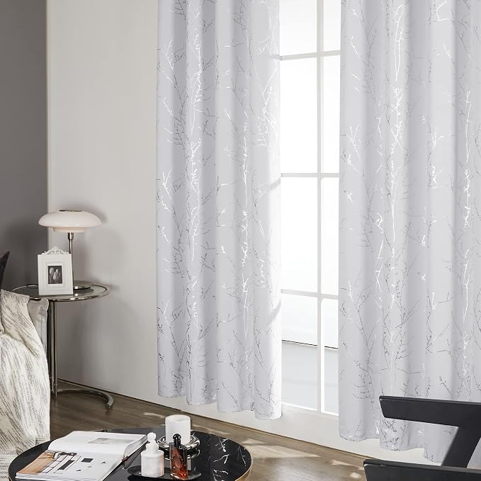 Deconovo Greyish White Curtains, Room Darkening Short Curtain, Thermal - Image 5