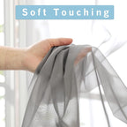 OWENIE Short Sheer Curtains 30 Inches 2 Panels Set, Kitchen Tiers Light - Image 3