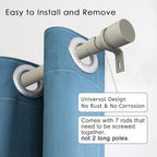 Byondeth Curtain Rods for Windows 16 to 120 Inches Adjustable Length 1 Inch - Image 2