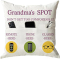 ONFAON Grandma Gifts, Grandma's Spot Throw Pillow Covers 18x18 Inch, Put Phone by ONFAON