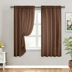 HOMEIDEAS Non-See-Through Brown Privacy Sheer Curtains, 52 X 63 Inches Long 2 by HOMEIDEAS