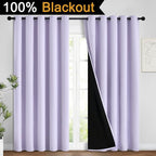 Yakamok 100% Blackout Lined Panels, Room Darkening Thermal Insulated Blackout - Image 2