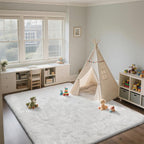Shag Area Rugs for Bedroom Living Room, 5X8 Ultra Soft White Fluffy Area Rugs - Image 2
