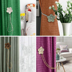 Lewondr Vintage Magnetic Curtain Tieback, 1 Pair Resin Flower Curtain Drapery - Image 6