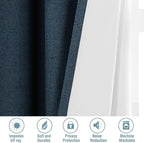 H.VERSAILTEX Linen Blackout Curtains 54 Inches Long 100% Absolutely Blackout - Image 7
