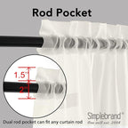 Simplebrand Ivory Sheer Curtains 108 Inches Long, Extra Long Rod Pocket Solid - Image 4