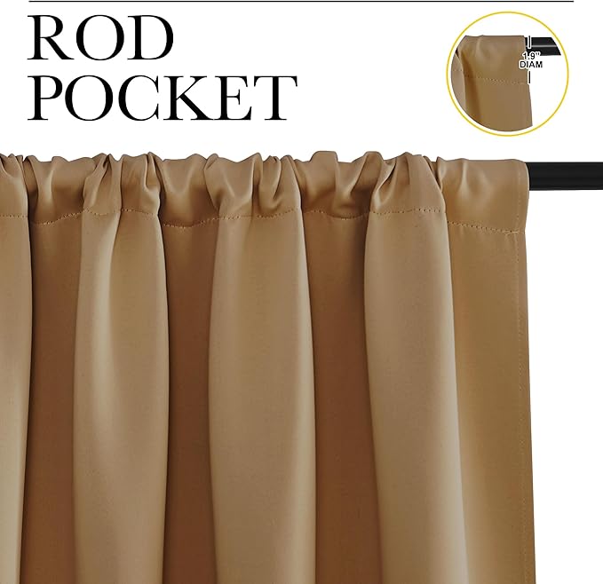 NICETOWN Blackout Curtains for Living Curtains, 1 Pair, 34-inch W x 72-inch L - Image 2