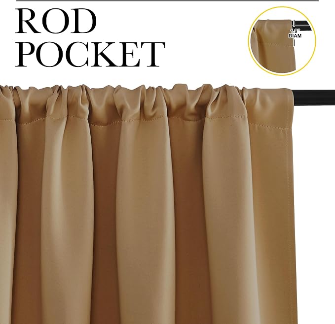 NICETOWN Blackout Curtains for Living Curtains, 52 by 63 Inch, Window Treatment - Image 2