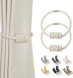 BEL AVENIR Magnetic Curtain Tiebacks, Decorative Drapery Holdbacks Modern Woven by BELAVENIR