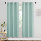NICETOWN Aqua Blue Bedroom Curtains 72 inches Long, Grommet Blackout Thermal by NICETOWN