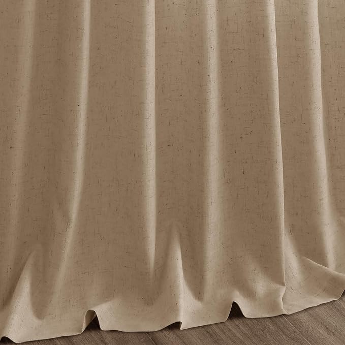 Sand Beige Linen 112 Inch Curtains - Image 9
