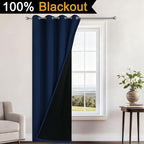 Yakamok 100% Blackout Curtains 84 Inches Long, 2 Thick Layers Heat and Full - Image 2