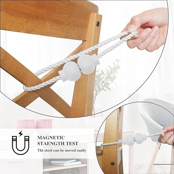 4 Pack Magnetic Curtain Tiebacks Modern Handmade Rope Curtain Tie Backs - Image 5