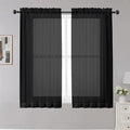 OWENIE Black Sheer Curtains, Bedroom by OWENIE