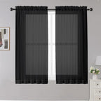 OWENIE Black Sheer Curtains, Bedroom by OWENIE